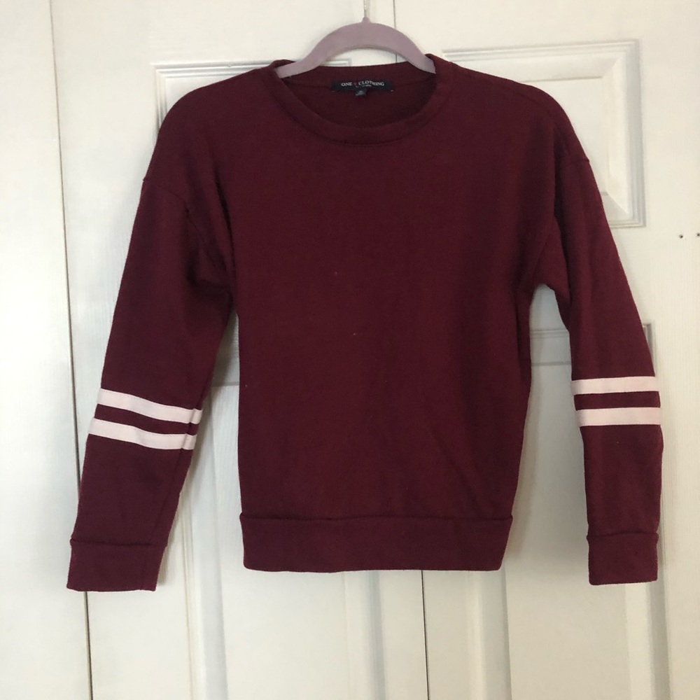 Burgundy Cropped Crewneck